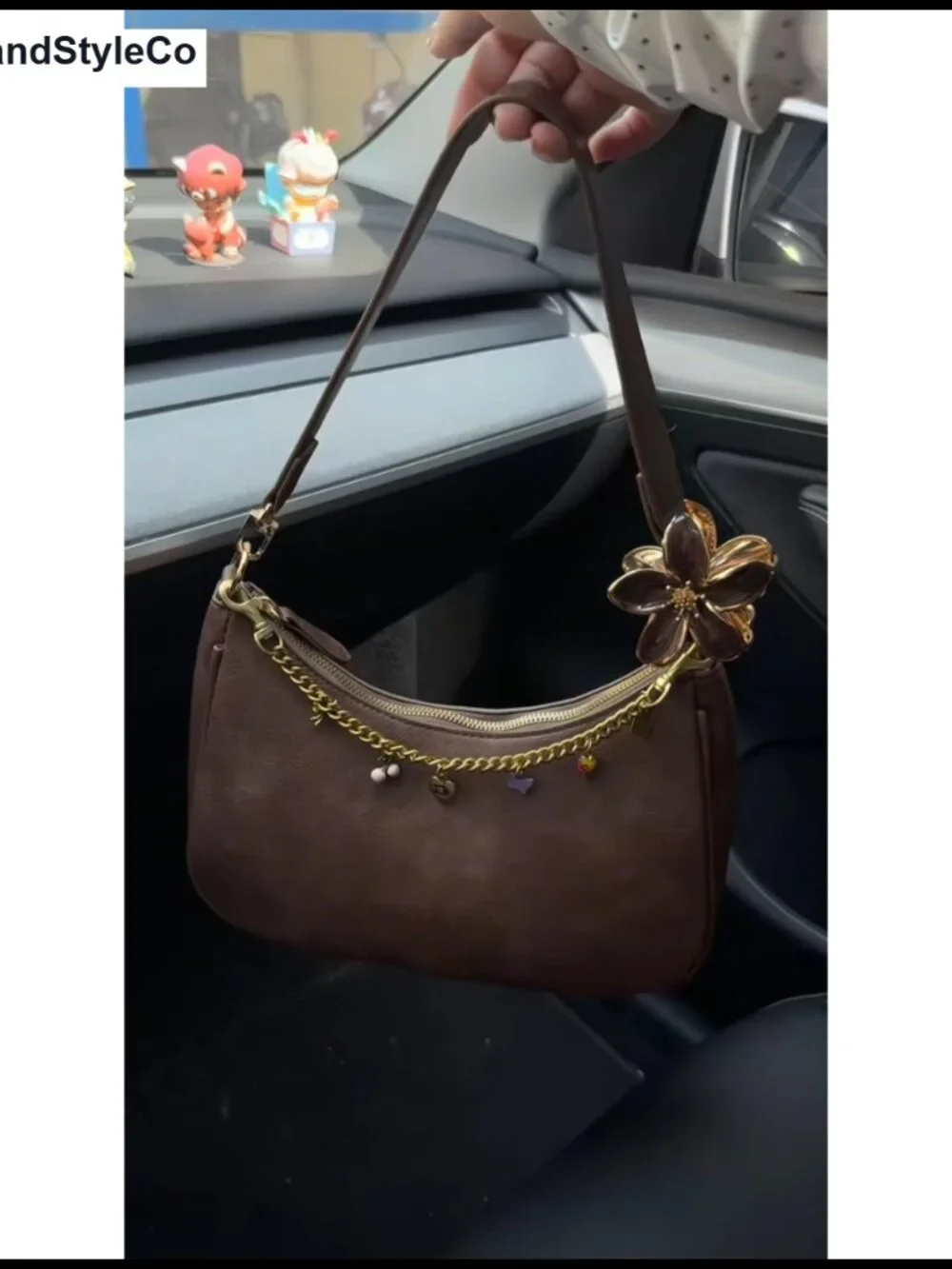 Small Faux Leather Hobo Crossbody Shoulder Bag Detachable Strap Women